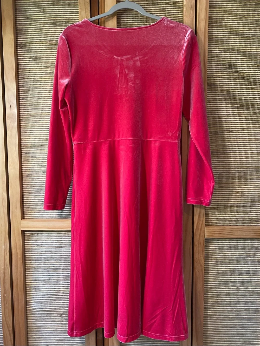 Chaps Sz M Pink Velour Midi Dress